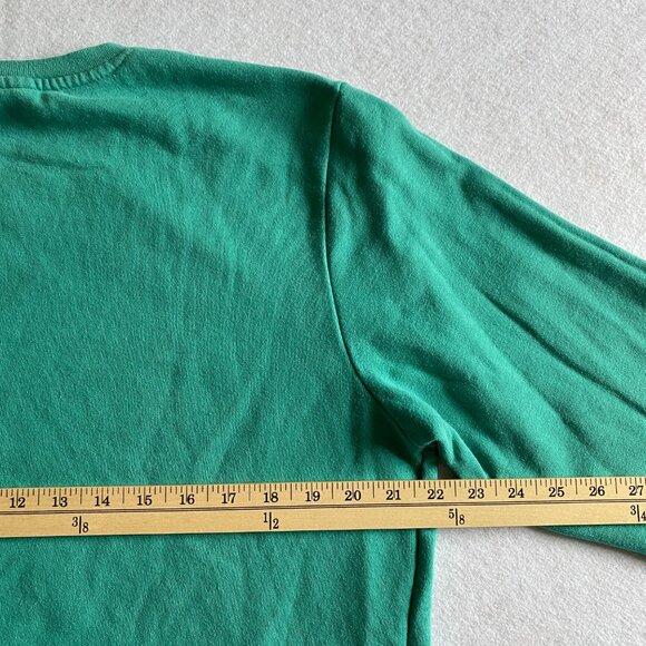 The North Face Sweatshirt Mens M Green Long Sleeve Fleece Logo Pullover - Picture 9 of 10